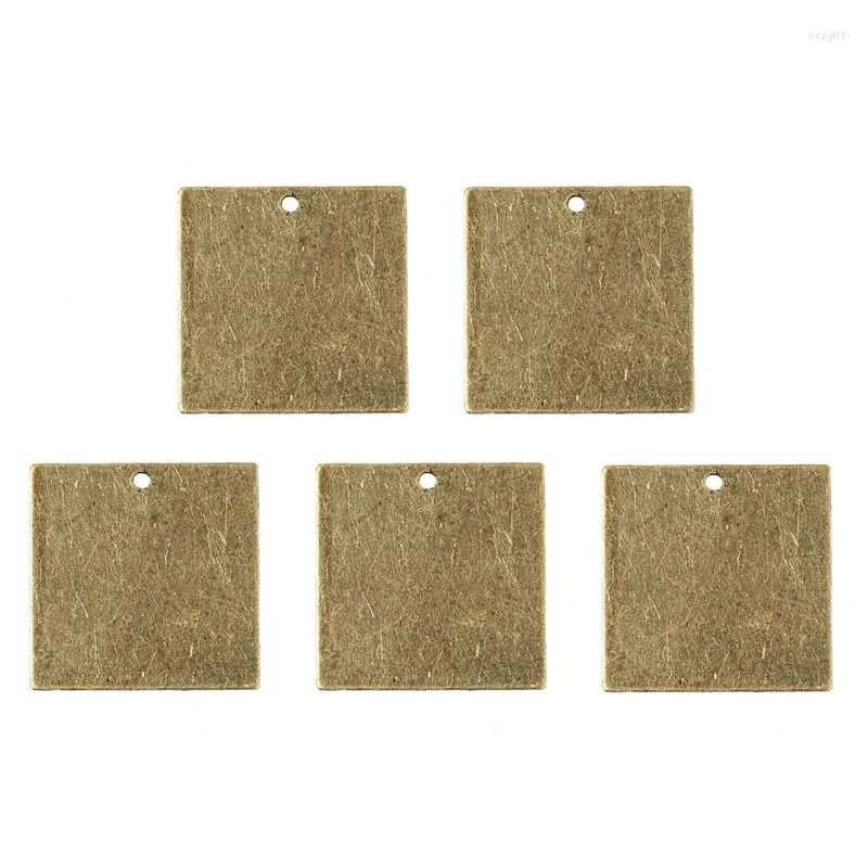 Pendant Necklaces 200pcs Metal Tags Square Brass Blank Stamping Tag Pendants For Jewelry Making DIY Bracelet Necklace Decor 20x20x0.5mm