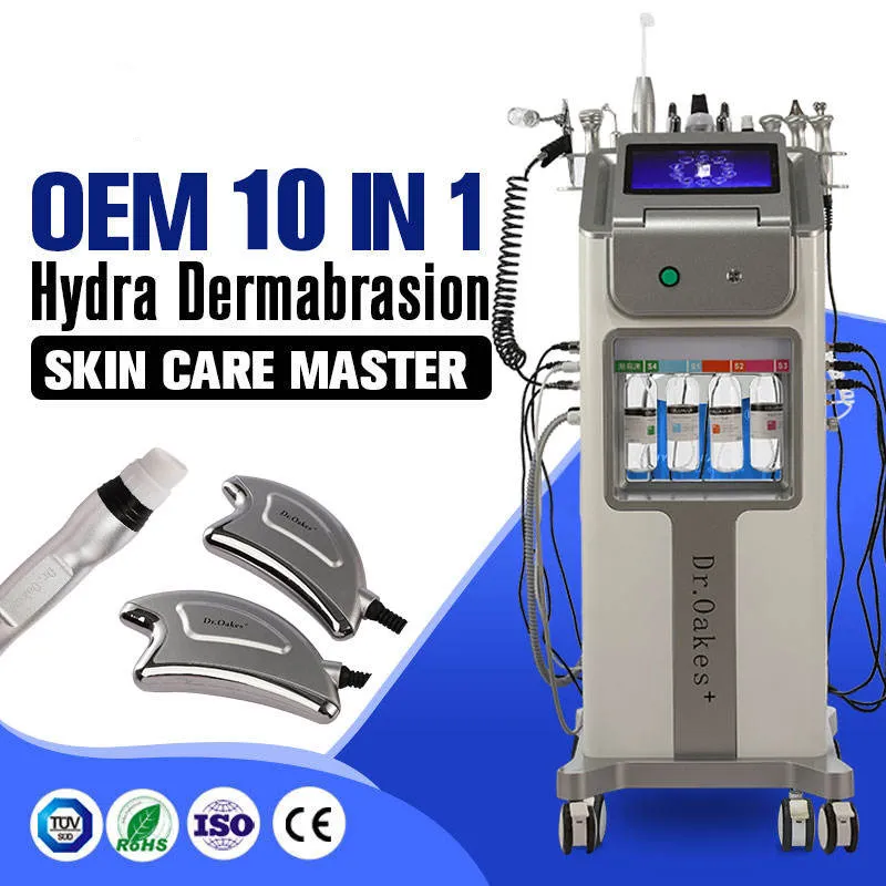 Máquina profesional de oxigenación Microdermoabrasión Jet Peel Hydro Diamond Dermoabrasión Blanqueamiento Oxígeno Hydro Skin Máquina facial 10 manijas