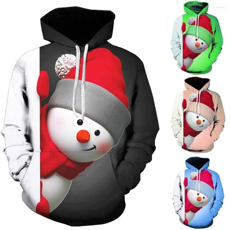 Men's Hoodies Oversize Casual Jogging Fairycore Cropped Tops Jumper Unisex 3D Printed Christmas Pullover Long Sleeve Hooded Sweatshirt