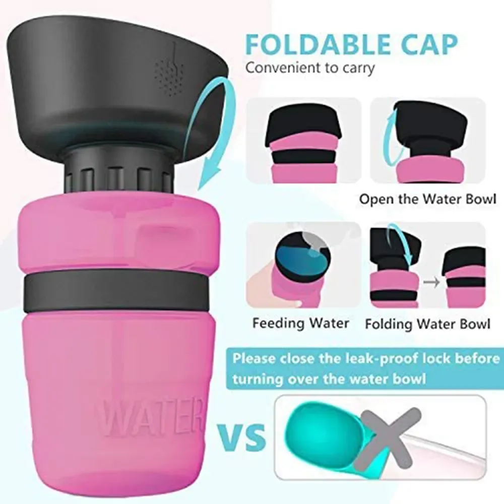 Portable Dog Water Bottle Foldable Pet Feeder