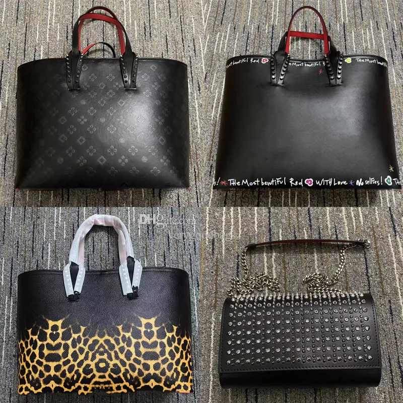 Designer Classic CL Cabarock Cabata Petit Modele French Brand Axel Bag Women Red Bottoms Black Leopard Luxury Handväska stor kapacitet shoppingväska