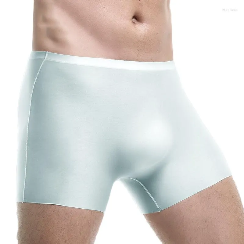 Underbyxor män boxare shorts is siden sömlös sissy homme underkläder se genom gay trosor stammar andningsbara slip boxershorts