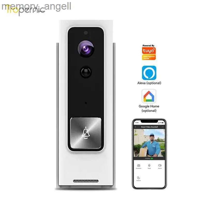 Sonnettes de porte étanches et visibles, caméra Wifi Tuya App 1080P Full HD, Vision nocturne, anneau intelligent, sonnette vidéo YQ2301003