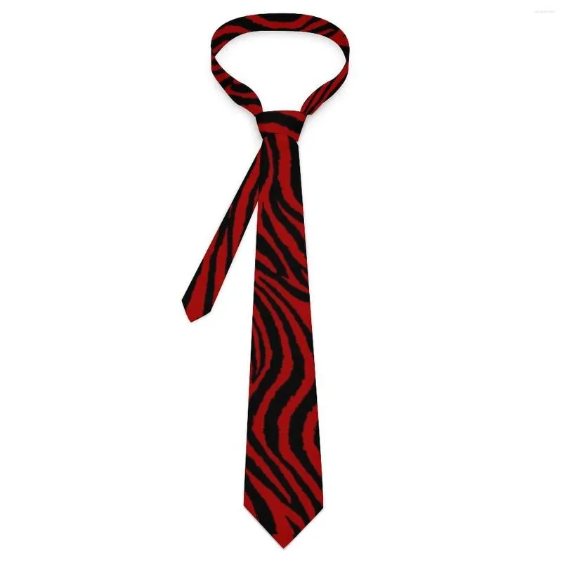 Fliegen Gestreifte Rubinrote Krawatte Abstrakter Druck Niedlicher lustiger Hals für männliche Hochzeitsfeier Qualitätskragen Benutzerdefinierte Krawattenzubehör