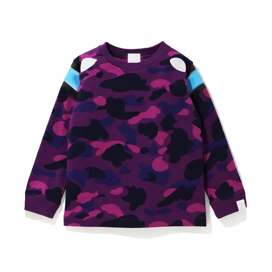 Çocuk Tasarımcı Kıyafetleri Köpekbalığı Erkek Hoodies Toddler Maymun Kızlar Hip Hop Camo Street Sweatshirts Çocuk Mektup Baskılı Uzun Kollu Tshirts Bebek Gençlik Çocuk Giysileri