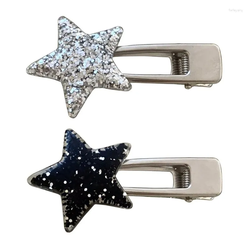 Hair Clips Sequins Star Shape Duckbill Clip Spring Summer Headwear For Woman Girls Taking Po Shopping Travel Anti-slip