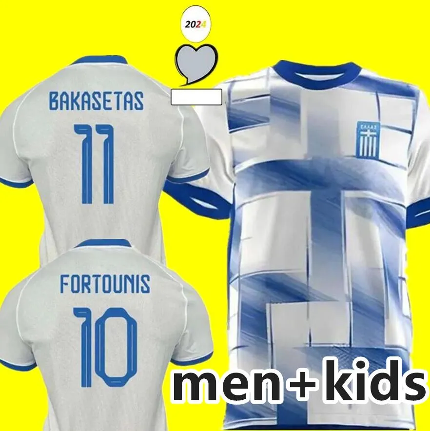 2023 Grécia camisas de futebol BAKASETAS MASOURAS PAVLIDIS 23/24 Grécia camisas de futebol em casa da seleção FORTOUNIS GIAKOUMAKIS MAVROPANOS TSIMIKAS camisa 789