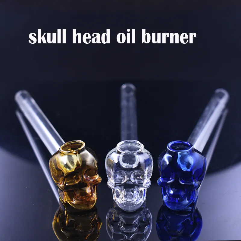 Skull Glass Pipe Dab Rigs Smoking Water Bong Bowls Oil Nail Tobacco Hand Water Pipe Glass Oil Burner Bubblers