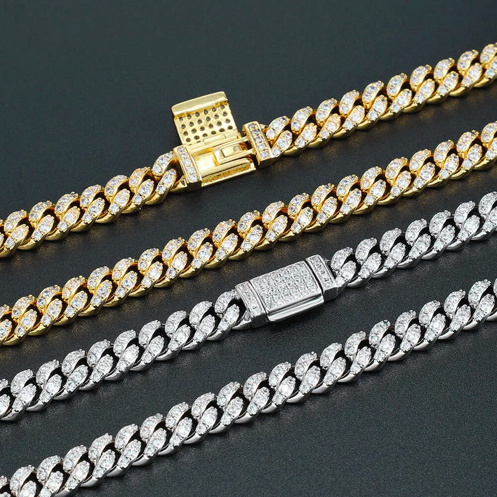 marka moda kobieta pass Tester Diamond VVS łańcuch moissanite 100% 925 srebrny srebrny 6 mm kubańskie luksusowe luksusowe biżuteria moda