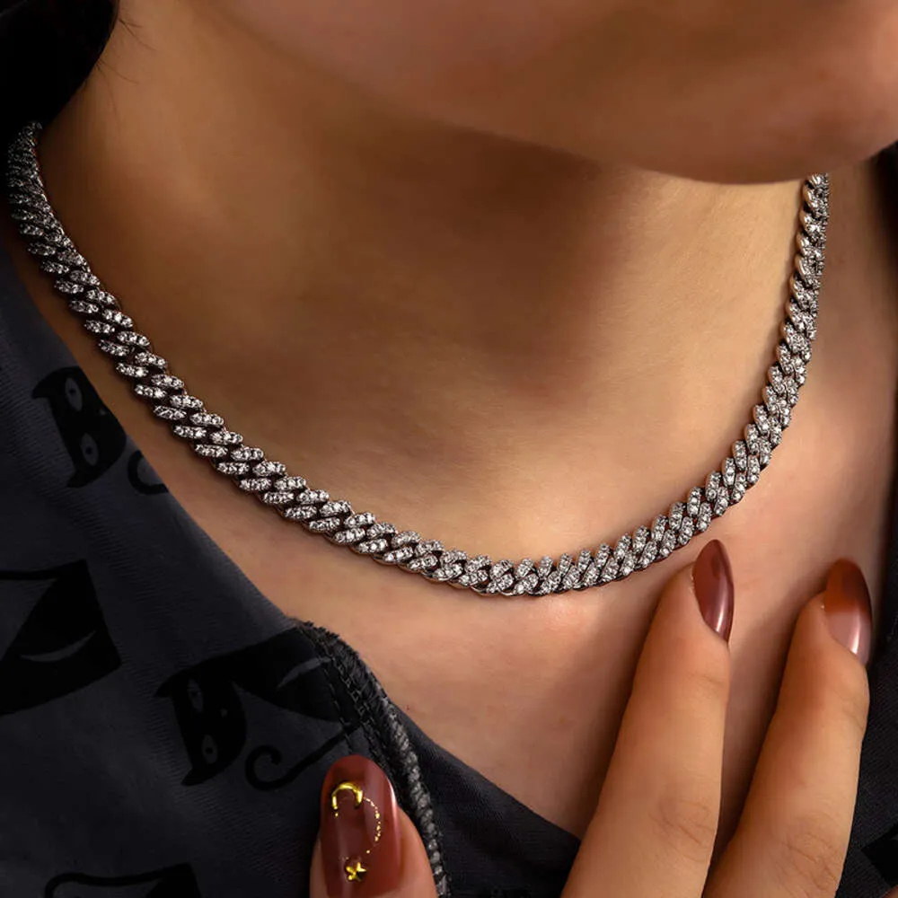 marca moda mujer Joyería de mujer al por mayor Iced Out 8 mm 18 k chapado en oro 925 plata esterlina Vvs Moissanite Miami Collar de cadena de eslabones cubanos