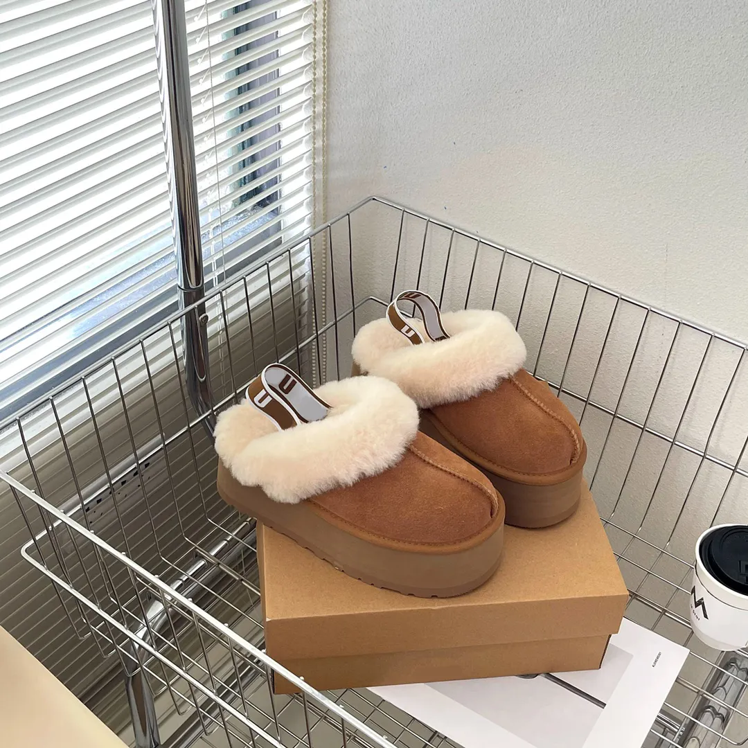 stivali firmati donna Pantofole Tasman Ciabatte in pelliccia di castagno Pelle di pecora Shearling Muli Tazz Donna Uomo Scarpe con plateau ultra mini Pelle scamosciata Comfort Autunno Inverno