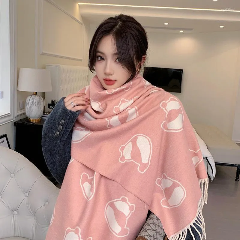 Scarves Fashionable Thickened Cashmere Shawl Protector Warmer Dual-use Imitation Warm Scarf Women's Winter Chinese