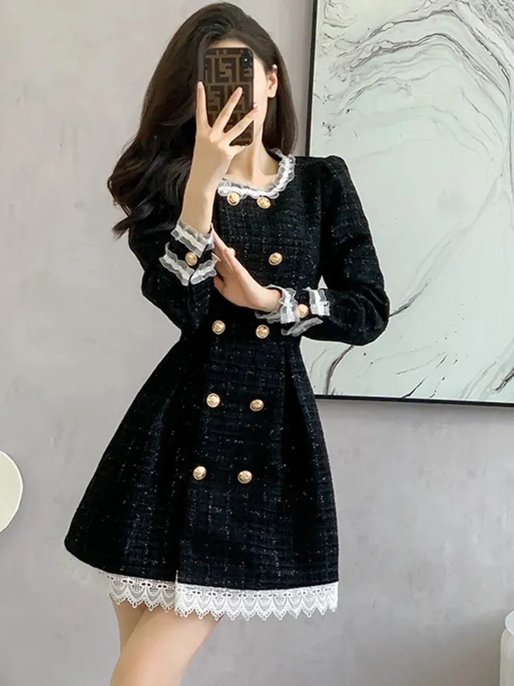 未使用タグ付‼️ Summer Tweed Dress black Mサイズ 新色】Summer Tweed Dress
