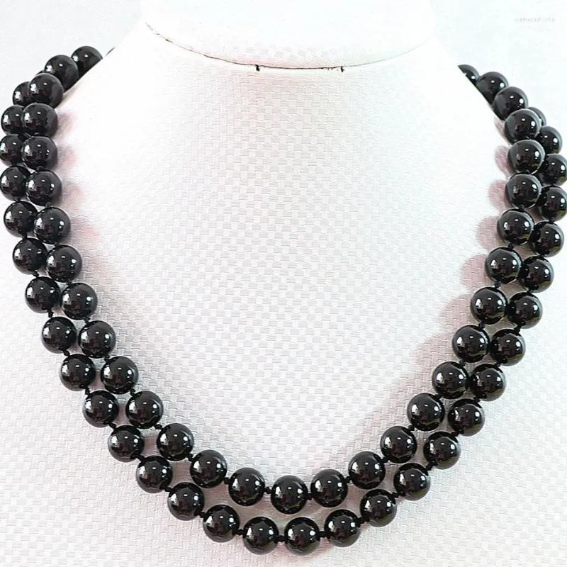 Chaînes Bijoux de mode ronde longue chaîne collier pour femmes cuisson peinture perles de verre colliers déclaration collier 36 pouces