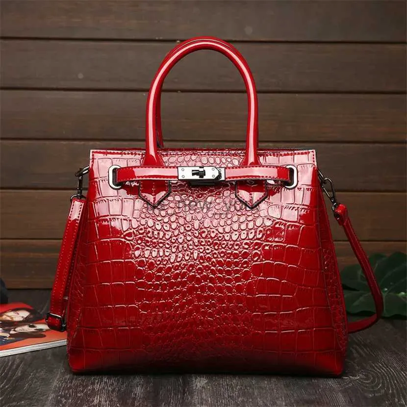 Totes Fashion Crocodile Pattern Женщины сумочки роскошные женские сумки дизайнер с большими сумками бренд кожаный плечо для женщин 240407