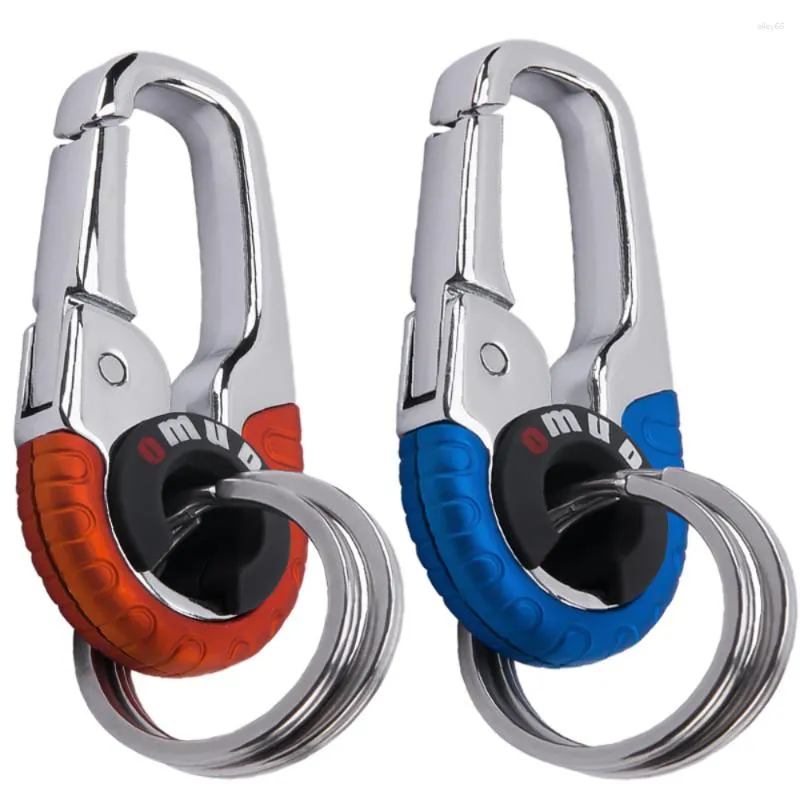 Keychains Men Keychain Hook rostfritt stål spänne utomhus karabiner klättringsverktyg dubbel ring bil fiske nyckel tillbehör