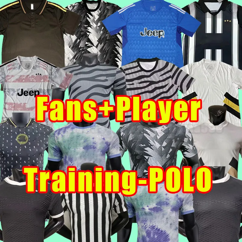 VERSÃO DO PLAYER DI MARIA 23 24 Juventus Soccer Jerseys Vlahovic Pogba 10 Bremer 3 Chiesa McKennie Locatelli Shirts 2023 2024 Kostic Training Polo goleiro