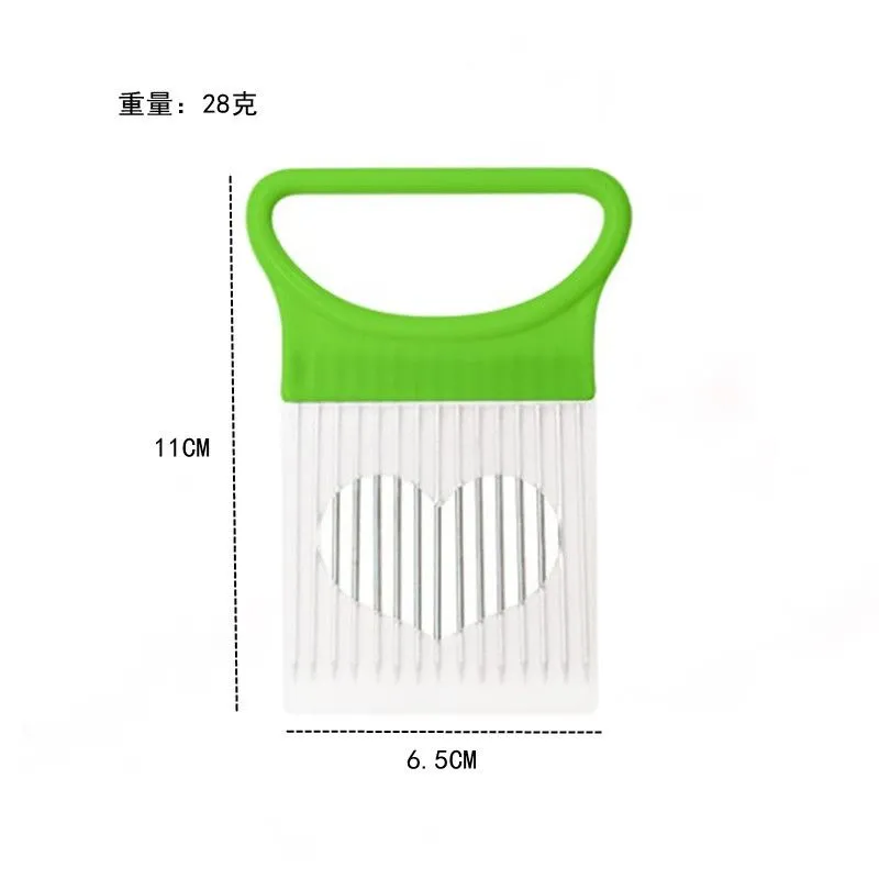 Multifunctional Stainless Steel Onion Needle Fork Pine Meat Needle Vegetable Fruit Slicer Tomato Cutter Cutting Holder Kitchen Accessorie Tool