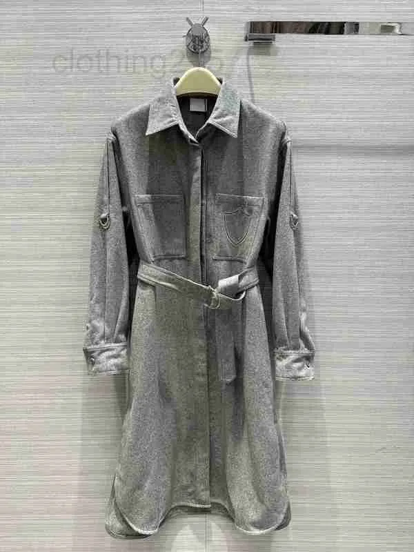 Robe de créateur 2023, nouvelle collection automne-hiver, col à revers, manches longues, mode Milan, robe de piste, marque du même Style, JT8U