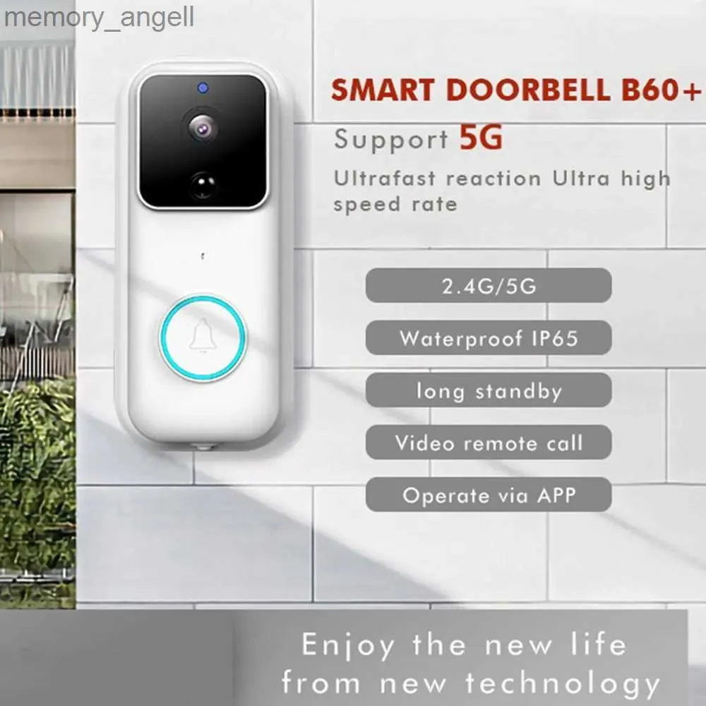 Doorbells IP Cloud Storage Bezprzewodowe drzwi wideo Kamera bezpieczeństwa Wizualna interkoma Tuya aplikacja Dual Band WiFi Doorbell YQ2301003