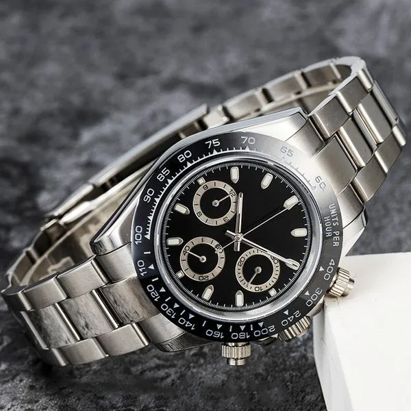 Andra klockor Datona Wrist Watch for Men bang Full Diamond 40mm 904l Oysterperpetual Cosmograph Mechanical Wristwatch Day Tona Business Watches Movement Handbook