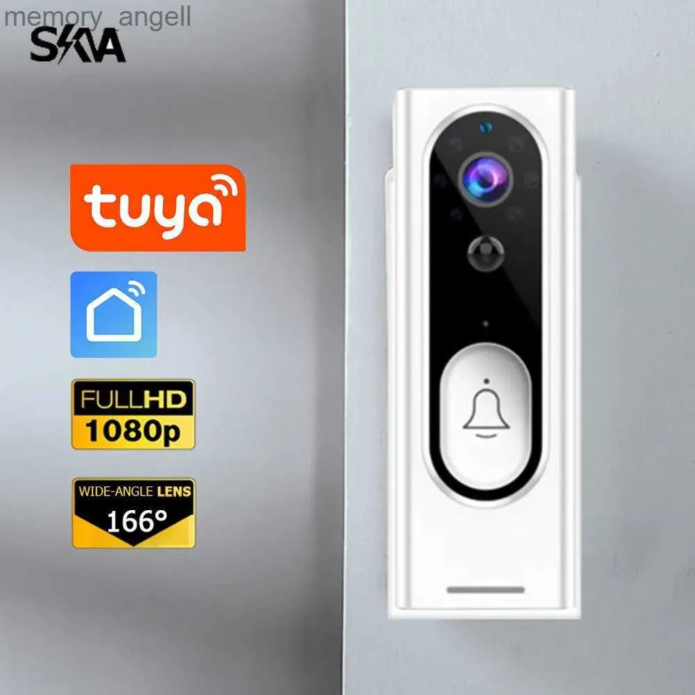 Sonnettes Tuya vidéo sonnette Wifi sonnette sans fil caméra intelligente interphone de porte avec détection de mouvement pour la sécurité à la maison YQ2301003