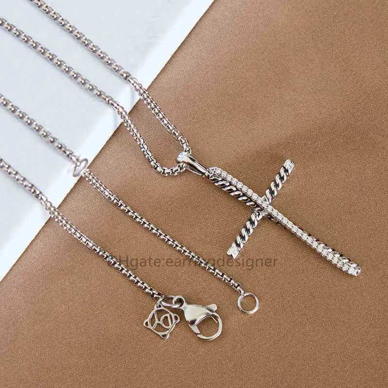 Popular Necklace Diamond Necklaces Mens Dy Pendant Women Cross