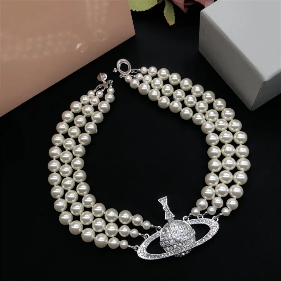 Designer pearl pendant necklace bracelet High quality stereoscopic 3 d planet Saturn clavicle necklace necklace bracelet jewelry crime against women tennis chain