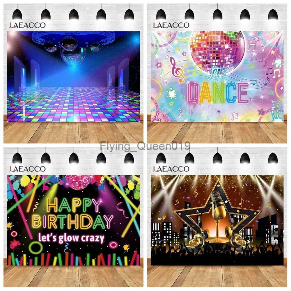 Background Material Laeacco Disco Stage Photography Backdrop Brilliant Shiny Spotlight Adult Birthday Music Party Carnival Decor Photo Background YQ231003