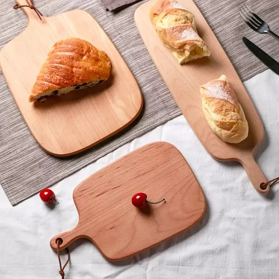 UPS Wooden Cutting Boards Fashion Fruit Plate Whole Wood Chopping Blocks Beech Baking Bread Board Tool No Cracking Deformation 10.3