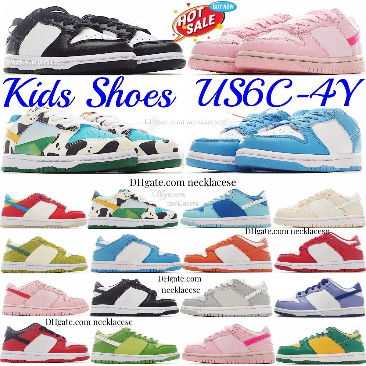 Kids Shoes Low Panda designer Chunky Toddler Sneakers Running shoe White black kid youth trainers baby Triple Pink boys girl children UNC Kentucky Argon Red Syracuse