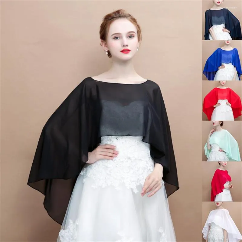 Scarves Women's Elegant Chiffon Semi-Sheer Cape 2023 Summer Wide Neckline Asymmetric Long Pull-Over Top Sleeves Outerwear Holiday Coat