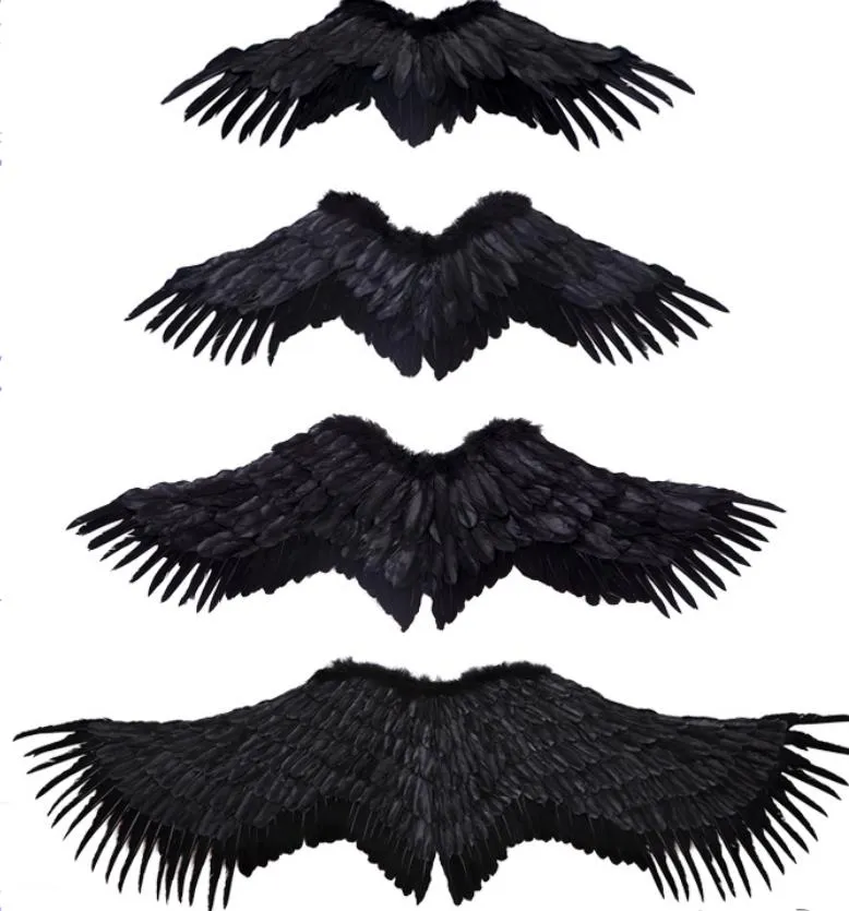 Natural Feather Angel Wings Women Girls Cosplay Fairy Wing Halloween Birthday Festive Party Costume Dress Up Decorations Black White Colorful S M L XL