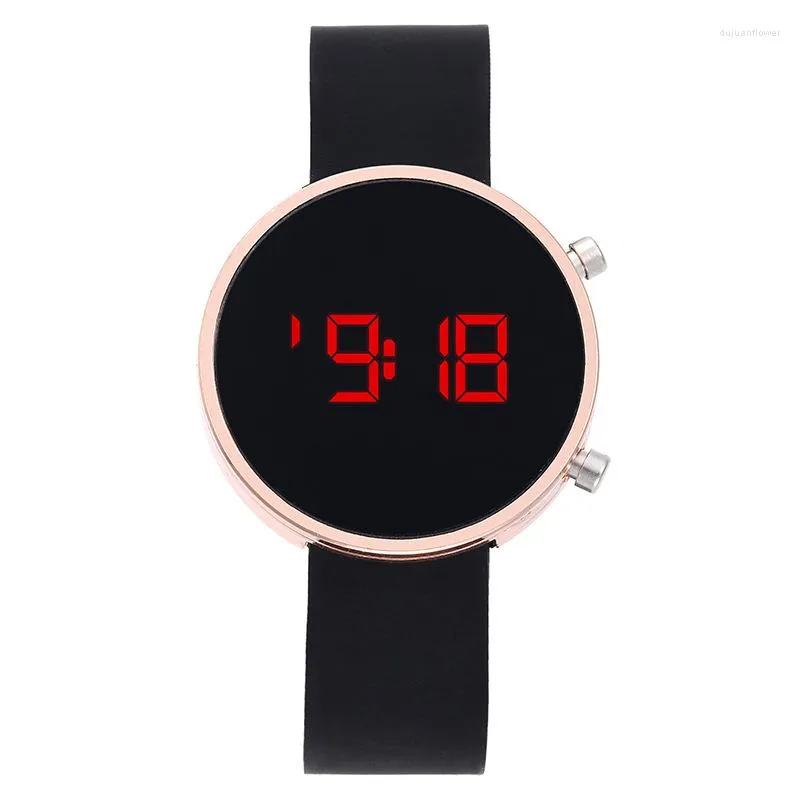 Montres-bracelets Simple Casual Dames Montre Sport Numérique Pour Femmes Hommes Mode LED Électronique Amant Silicone Bracelet