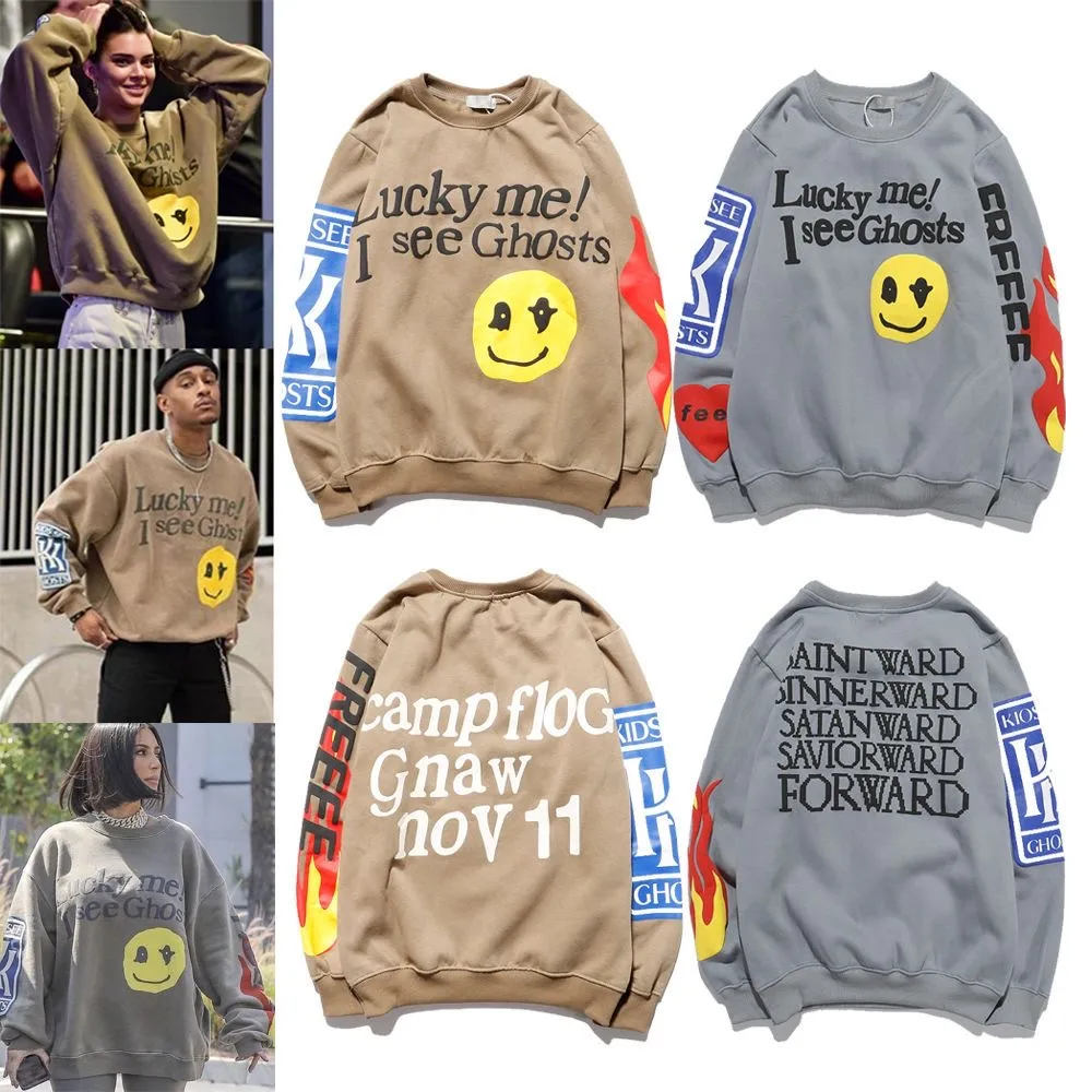 23ss Vêtements pour hommes Sweats à capuche "Lucky Me I See Ghosts" Imprimer Sweat à capuche Hommes Femmes Designer Sweats à capuche Pull Automne Hiver Sweatshirts Taille M-3XL