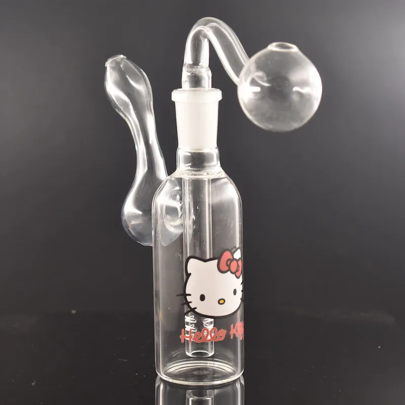 Wholesale Pyrex 14mm female mini cheap water dab rig bong with glass oil burner bowl or tobacco smoking dry herb bowl Protable hookah
