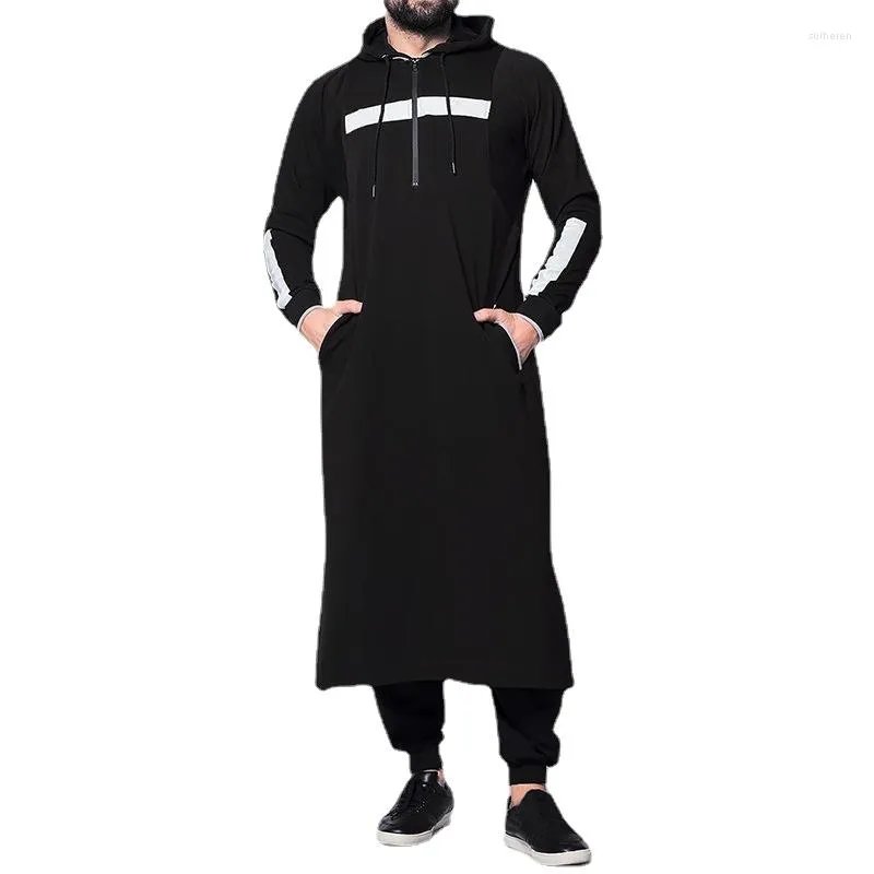 Etniska kläder muslimska män jubba thobe arabiska islamiska saudiarabien mantel abaya dubai lös blus Turki kaftan sweatshirt abayas s-5xl