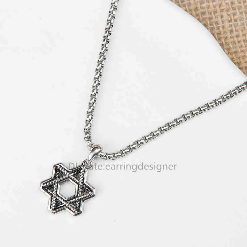 Necklaces Men Women Designer Pendant Fashion Retro Chain Necklace Womens Sliver Charm Pendants Hip Hop High Quality Pentagram