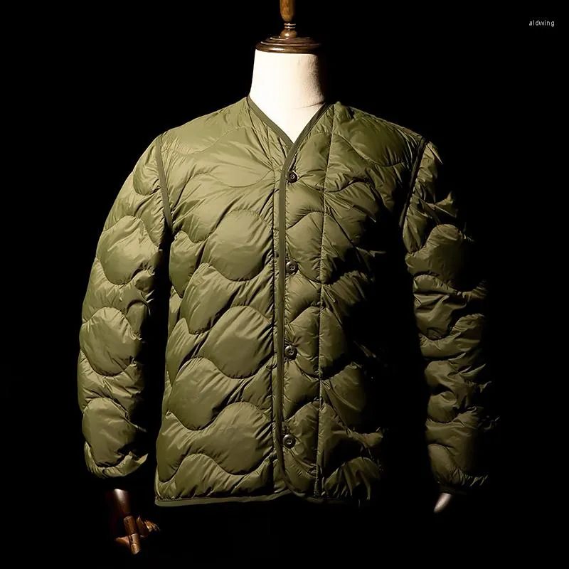 Herenjassen Rode eendendons M-65 Field Jacket Liner Lichtgewicht geïsoleerde pufferjas voor heren