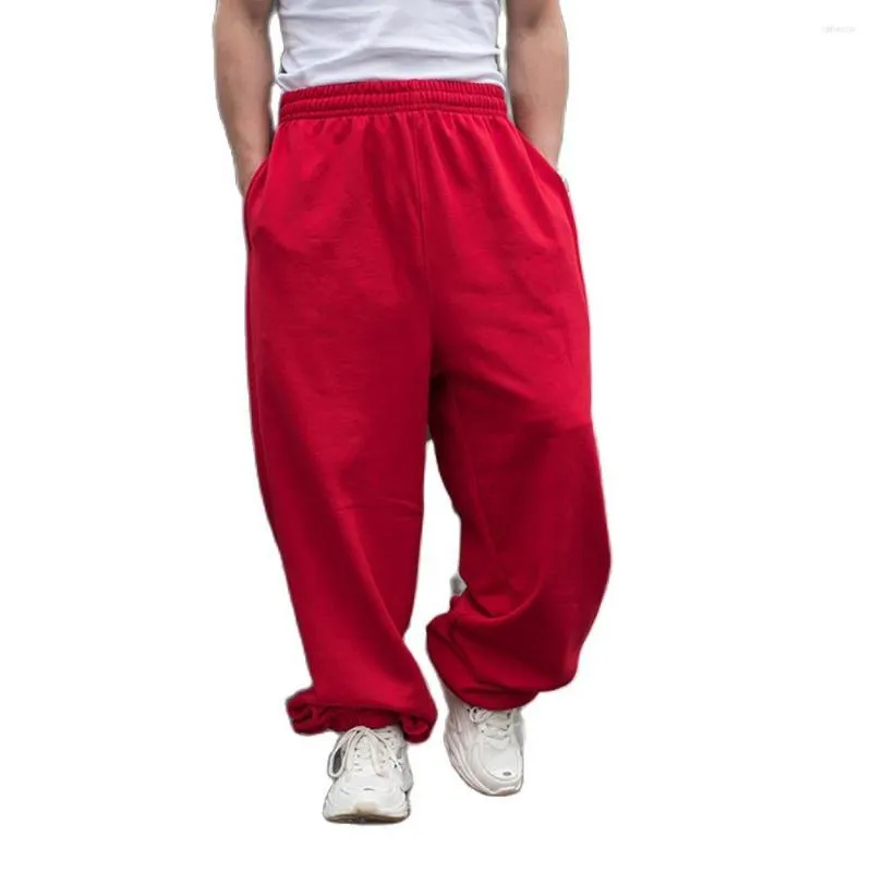 Herrbyxor trendiga streetwear dans hiphop joggers män plus storlek lösa baggy byxor bred ben harem tröjor kläder