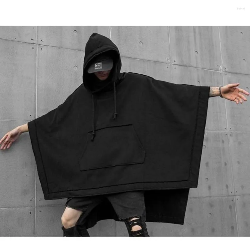 Men's Hoodies Black Oversized Hoodie Gothic Daily Casual Punk Hip Hop Street Costume Comfortable Sweatshirt Y2k Tops Wear S-5XL