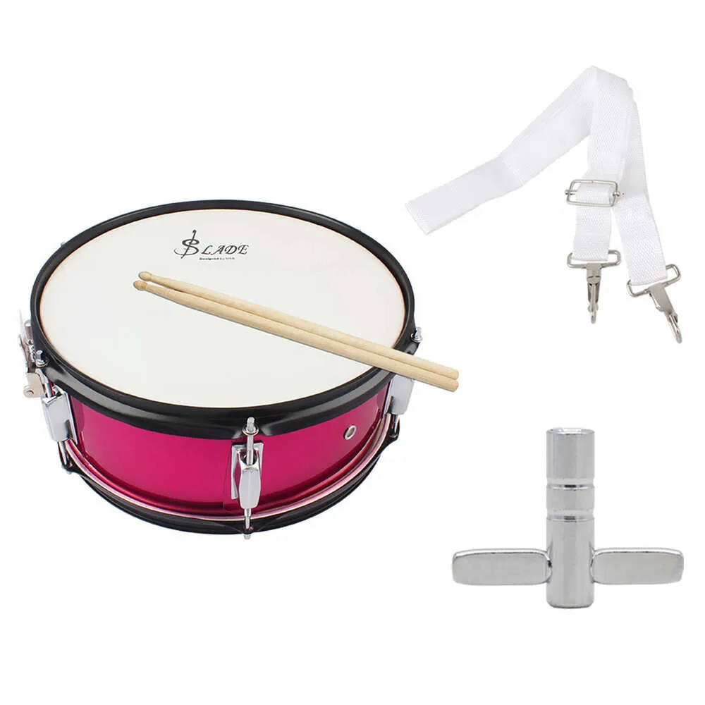 LADE 14 Inch Small Military Snare Drum Set Musical Instruments Stainless Steel Band Percussion Instrument Drum Honor Guard Marching Drums Acoustic Fashion