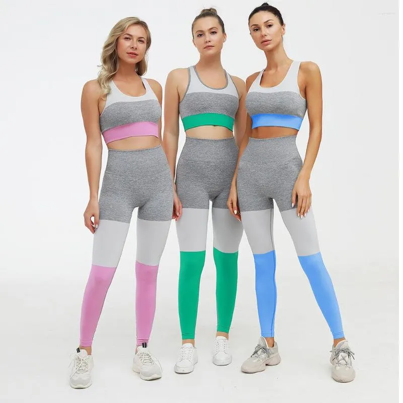 Set attivi Yoga Sport femminile Completo a due pezzi Abbigliamento fitness da donna Set da palestra Tute da jogging Abbigliamento sportivo Leggings da corsa