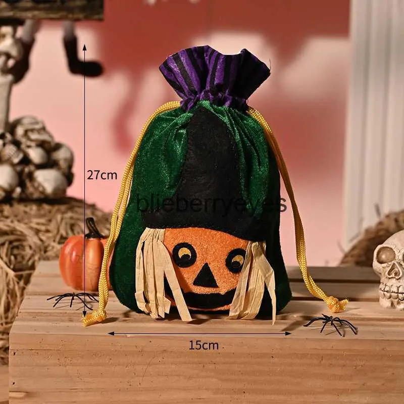 Totes Halloween candy bag decoration portable pumpkin bag children's candy scene decoration gift bag cloth bag07blieberryeyes