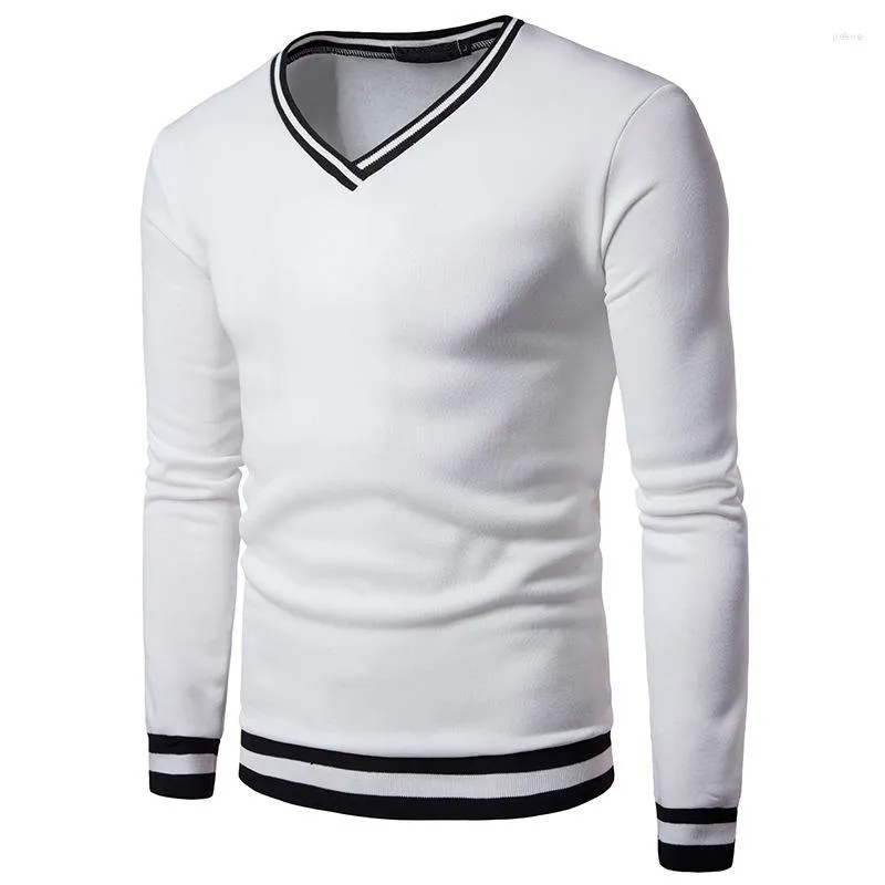 Hoodies masculinos primavera outono roupas masculinas streetwear preto branco hoodie homem pulôver moda v pescoço listrado retalhos moletom casual