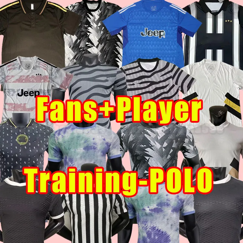 Fani Wersja 23 24 Koszulki piłkarskie Pogba Vlahovic Chiesa Top 2023 2024 Football Shirt Set di Maria Locatelli Morata de Ligt Juventus Kean Training Polo