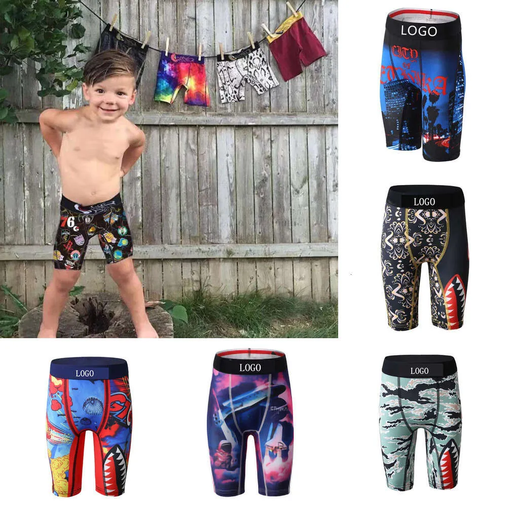 Barn pojkar underkläder trosor designer boxare bror casual sport korta byxor tecknad strand shorts boxare märke man