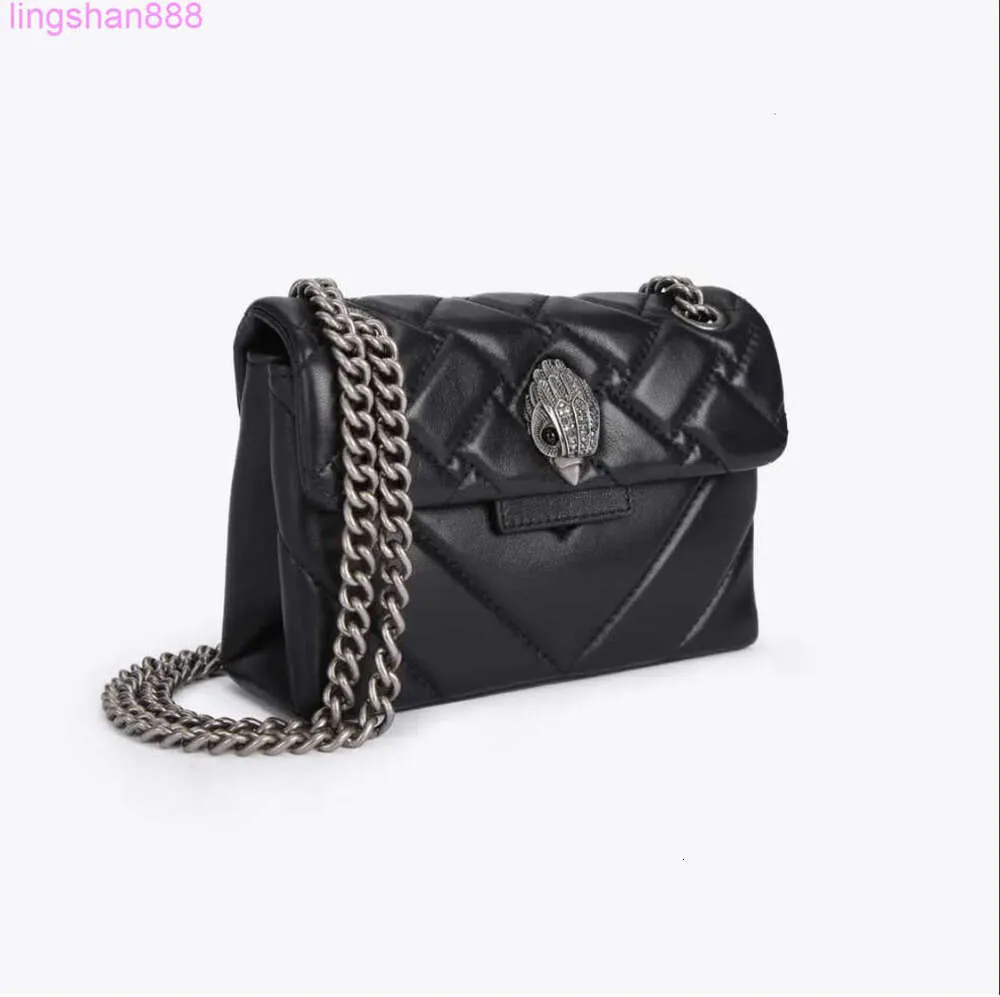 Kurt Geiger Sac Femmes Mode Nouveau Cuir Petit Sac À Main À Clapet Mini Kensington 20cm Or Argent Chaîne Bourse Oiseau Sac À Bandoulière Cross Body Messenger Bag fss