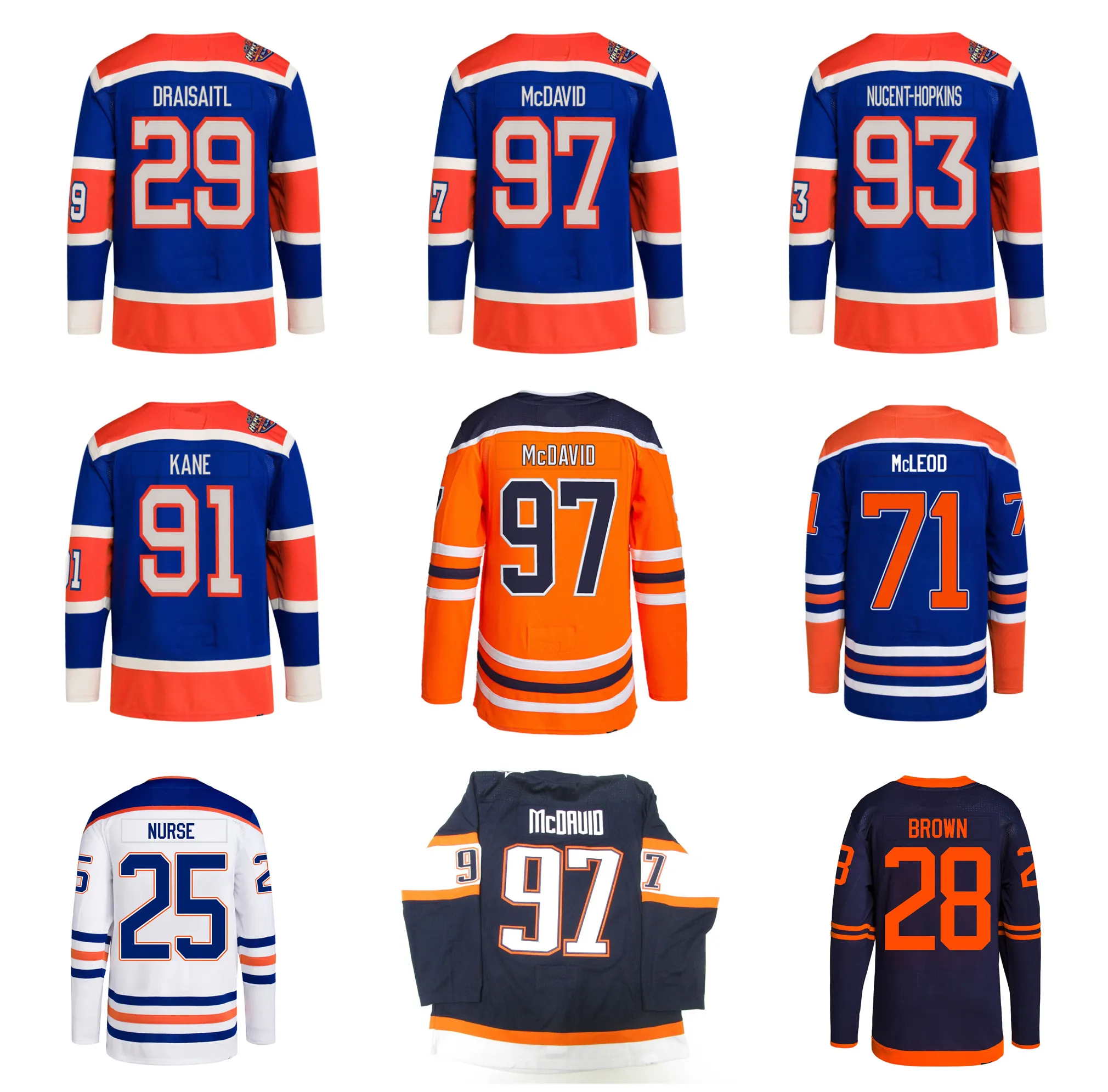 Connor McDavid Leon Draisaitl 2023 Heritage Classic Oilers Hockey Jerseys Zach Hyman Enfermera