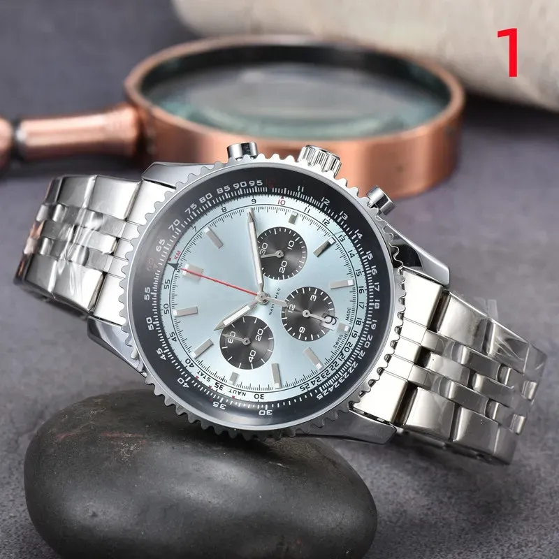 男性のための腕時計2023新しいメンズウォッチ48mm直径48mmダイヤルワーククォーツウォッチナビティマー1884トップラグジュアリーブランドクロノグラフCL300W